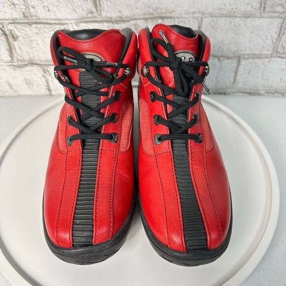 BALLY Exedo Boots St. James Vintage Lace Up Ankle Leather Red 8 - Picture 7 of 13